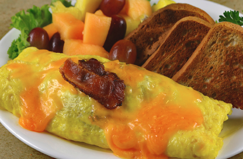 photo of menu item 'Gluten Free Bacon Cheddar Omelette'